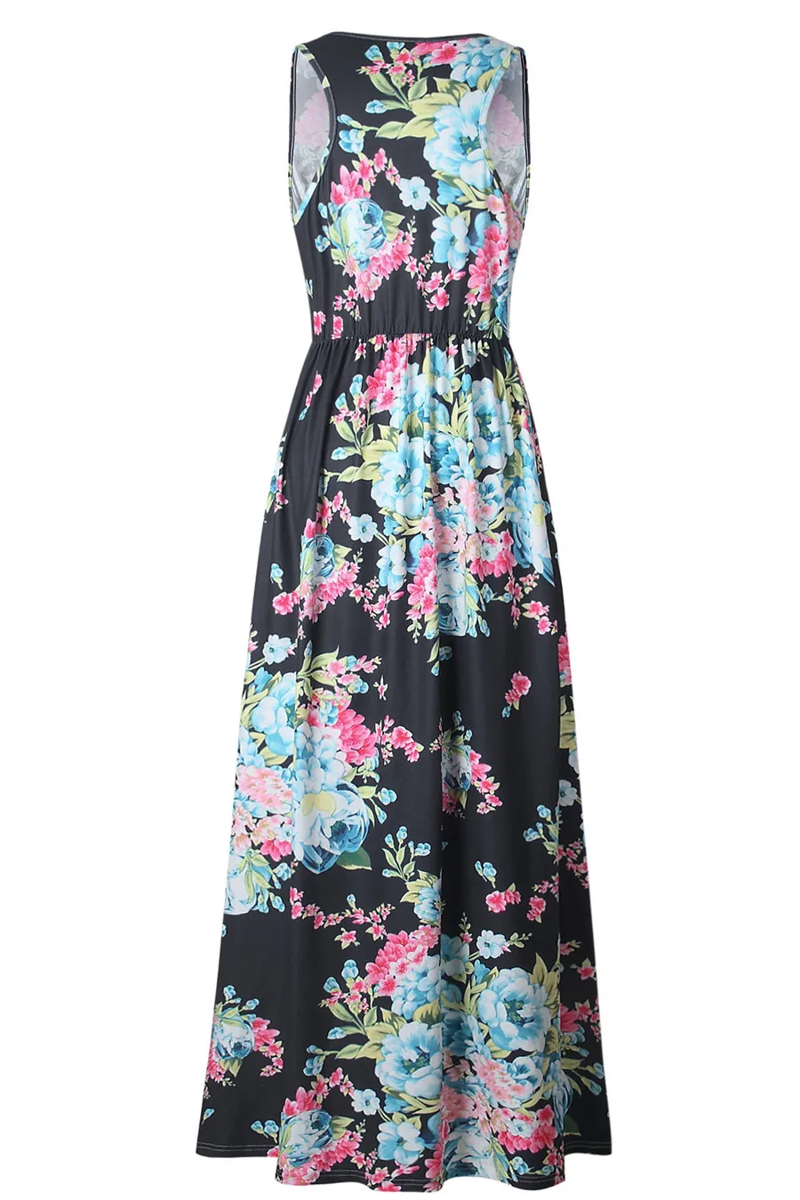 Gladiolus Hot 2019 Summer Dress Women Sleeveless O Neck Floral Print Casual Women Maxi Dress Loose Long Ladies Dresses Sundress (14)