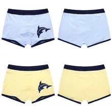 2 шт. нижнее белье для мальчиков хлопковые однотонные трусики с рисунками трусы-боксеры шорты детские трусики для От 3 до 10 лет L1