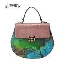 SUWERER New women genuine leather bag Fashion top Cowhide crossbody bags for women handbags designer tote women bags