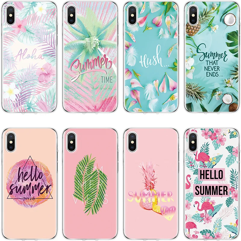 Summer Fashion For iPhone 7 Coque 4S 5 5S SE 6 6S 8 plus 10 Fundas Soft Cover TPU Capa XS Max XR X case |