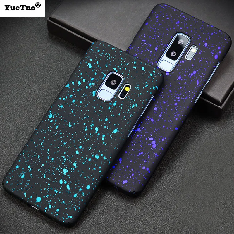 YueTuo 3d bling glitter matte luxury hard phone back thin full etui coque cover case for samsung galaxy S9 Plus S 9 S9plus |