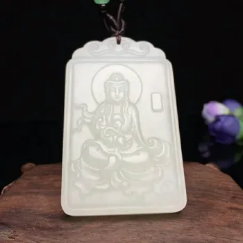 

h68#Exquisite Hetian Jade Guanyin Pendant