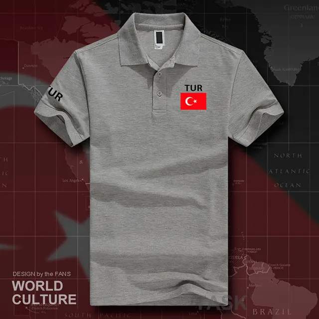 Turkey TUR polo shirts men short sleeve white brands printed for