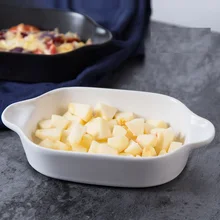 Assiettes en céramique créatives, plateau de riz cuit au fromage, four à pâtisserie, vaisselle, oreilles en céramique, plats occidentaux, plats à steak, plat de cuisson