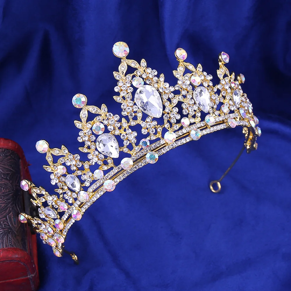 Wedding Coronal Tiara Rhinestones Crystal Bridal Headband Pageant Silver Princess Crown (5)