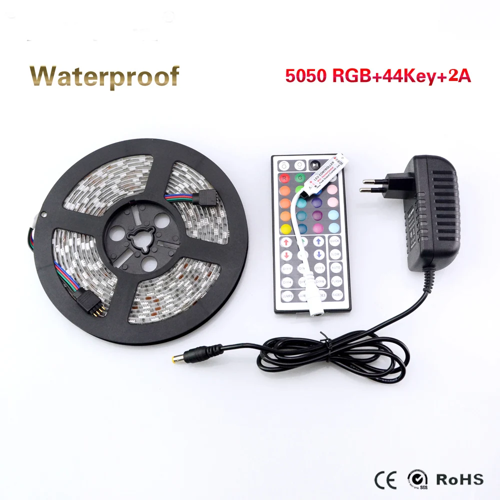 Водонепроницаемая светодиодная лента RGB 5050 SMD + пульт дистанционного управления