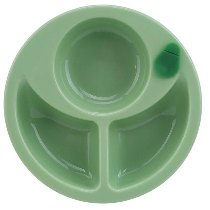 Детское Кормление Dishs Изоляция Нескользящая детская сильная всасывающая пластина чаша детская кормушка обучающая посуда детская посуда - Цвет: Зеленый