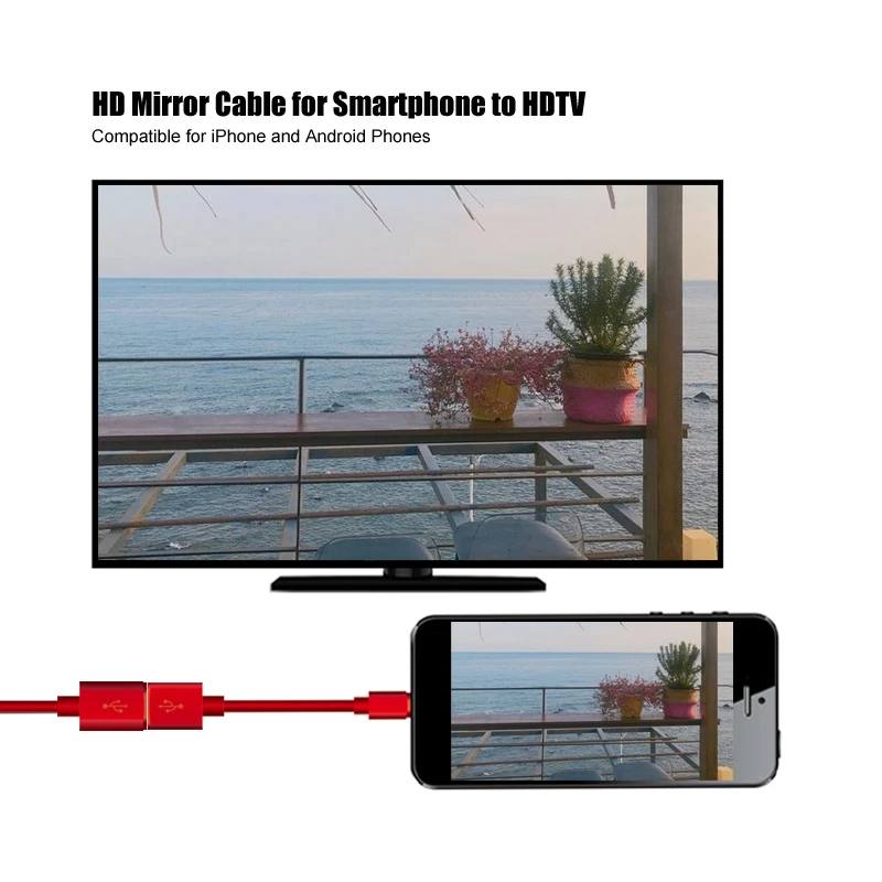 ТВ приставка 1080P HDMI зеркальный литой кабель для Apple iPhone X 8 7 6 iPad Dongle TV Digital AV