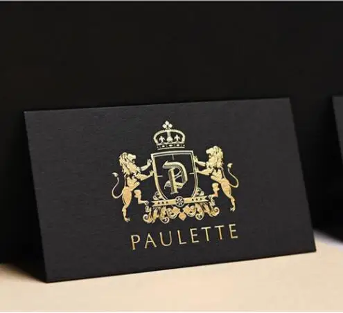 

custom print business card high quality 500gsm black paper gold silve foil/stamping nama card, custom business card printing