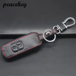 Peacekey из натуральной кожи мешок дистанционного Управление Автомобильный Брелок чехол для Mazda CX5/CX7/Axela 2 пуговицы smart Key