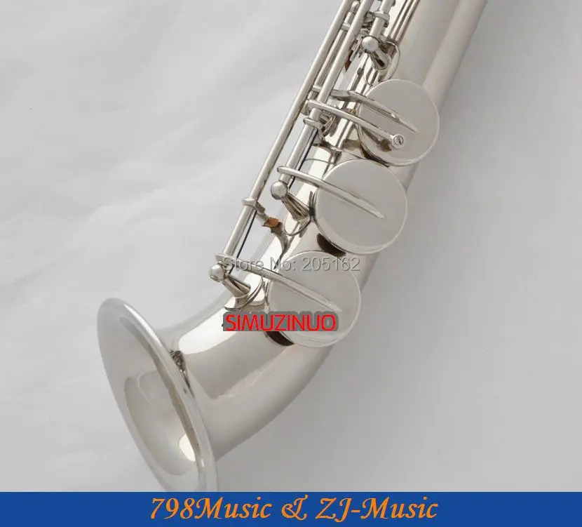 

Nickel Plated Curved bell Soprano saxophone Bb key to High F key and G Key