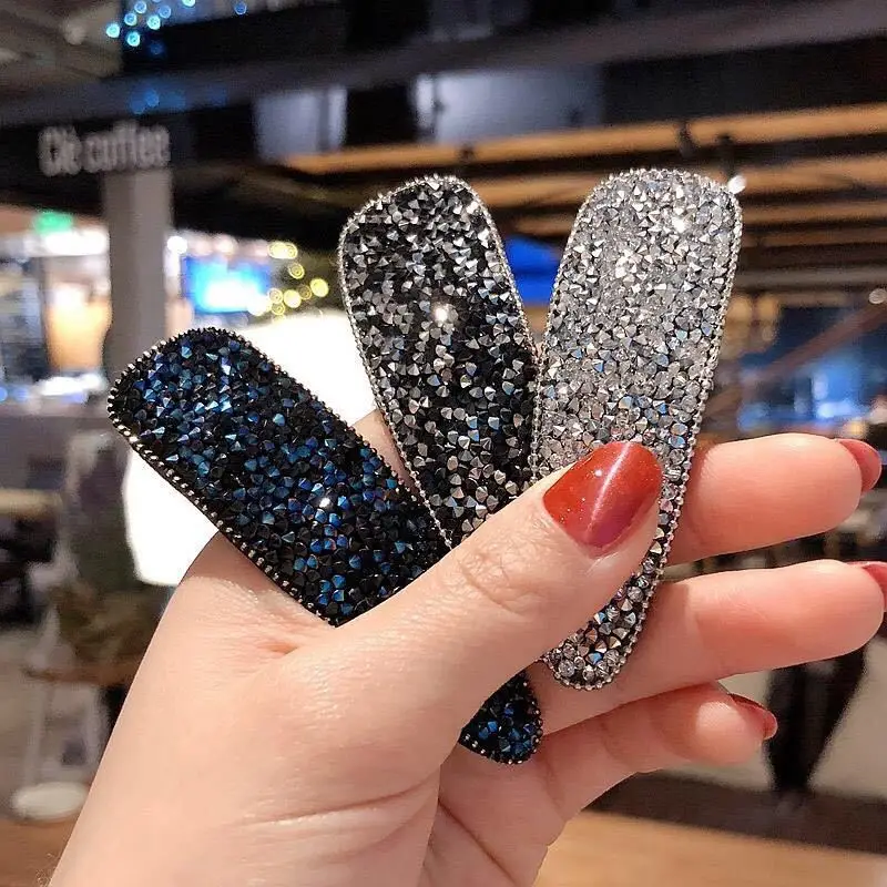 

New Rhinestone Elegant Hair Clips for Women Square Oval Party BB Hairpins Water Shape Girls Hairgrip barrette cheveux fille