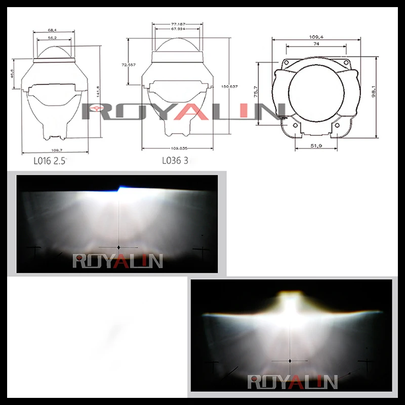 ROYALIN биксеноновые фары для автомобиля, объектив FX-R D2S для Стэнли, дальний и ближний свет, автомобильные фары D1S, D3S, D4S, H7, лампы