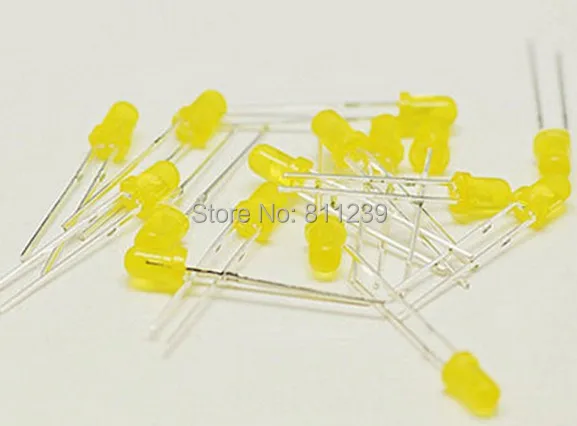 1000 шт желтый светодиодный 3 мм желтый светодиод желтый поворот желтый