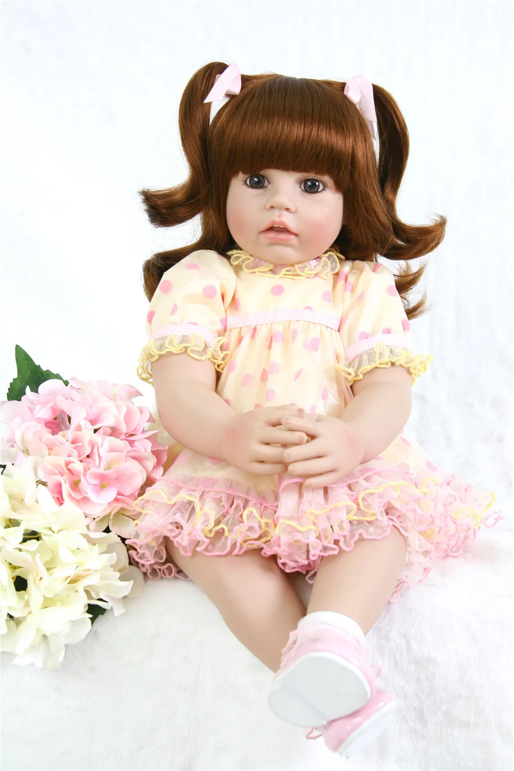 

60cm Silicone Reborn Babies Princess Dolls Toddler Vinyl Simulated Doll Reborn Christmas Gifts Cotton Body Baby Alive Brinquedos