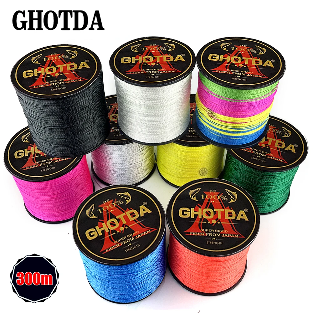 300 M العلامة التجارية GHOTDA اليابان المتعددة الشعيرات 100% صنارة صيد بولي ايثيلين مجدول 10LB إلى 80LB 300 M العلامة التجارية GHOTDA اليابان المتعددة الشعيرات 100% صنارة صيد بولي ايثيلين مجدول 10LB إلى 80LB