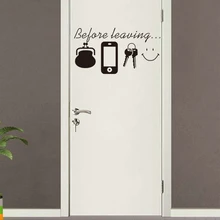 Перед тем как оставить напоминание виниловые, с цитатами не забудьте дверь стены искусства стикеры Наклейка кухня гостиная домашний декор ежедневно Плакат Фреска