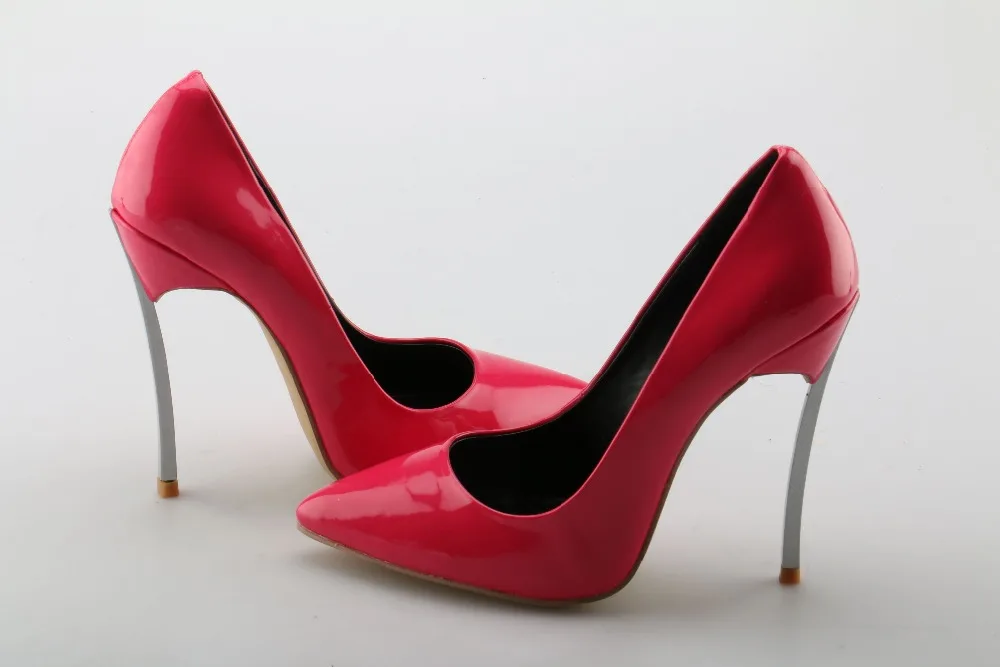 Брендовая обувь женские туфли-лодочки на высоком каблуке Женская обувь на шпильке ярко-розовые свадебные туфли с острым носком на высоком каблуке размер 42