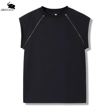 New Shirt Summer 2017 Sleeveless Hoody Mens Terry Sweatshirt With Zipper Decoration Mens Crewneck Sweatshirts Hot Sell 2017