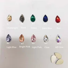 100 шт/прозрачный 10 Дизайн смешанный(Каплевидная форма) плоское лицо акриловые плоские стразы без горячей фиксации Стразы для дизайна ногтей CJZ031~ 10
