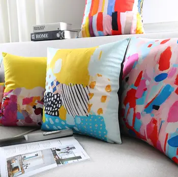 

Free Shipping!!Trend colorful abstract square throw pillow/almofadas case 45 53 30x50 adult teen,cushion cover home decoration