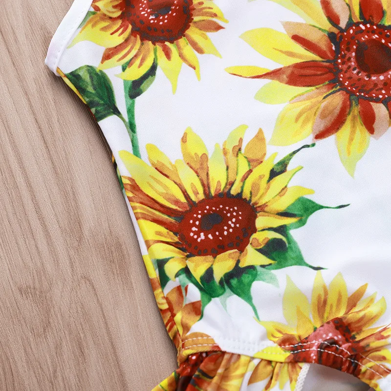 Girls suit summer 2019 new Kids Baby Girls Floral Print Ruffled Bikini Beach Swimsuits Bathing Clothes  (7)