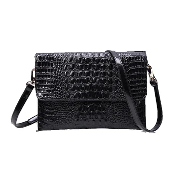 

Crocodile pattern Genuine Leather women envelope handbag clutches women bag evening bag Crossbody bag shoulder messenger bag