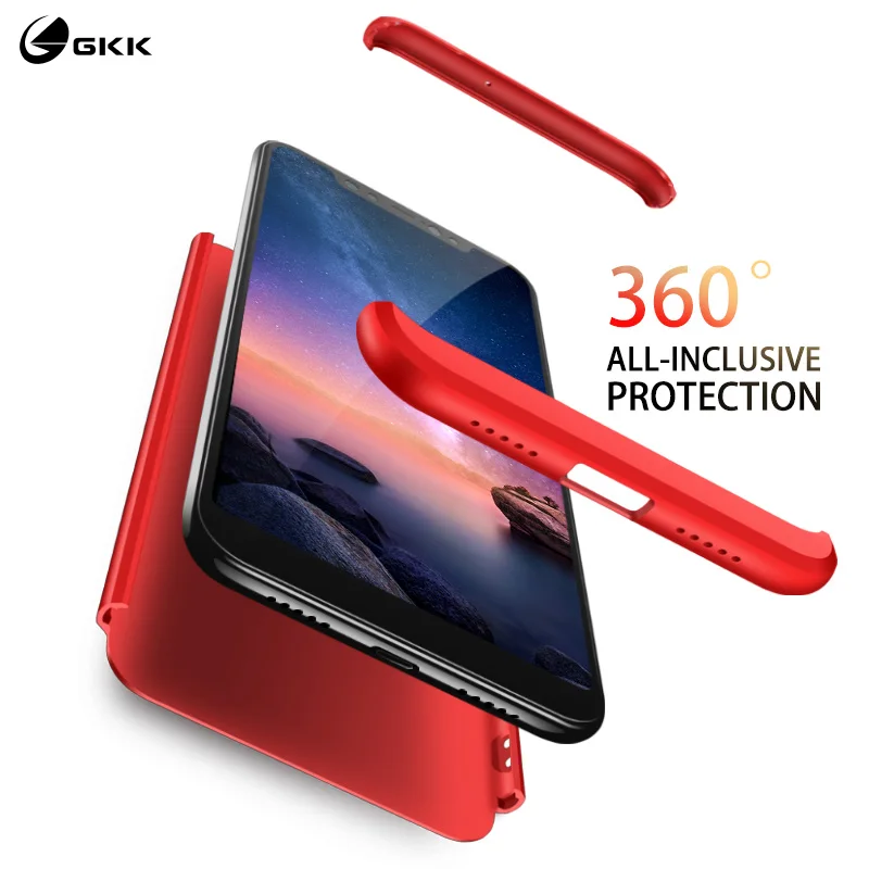 

GKK Original Case for Xiaomi Redmi Note 6 7 8 Pro Case Armor All-inclusive 3 in 1 Hard PC Matte Cover for Redmi note 7 6 8 case