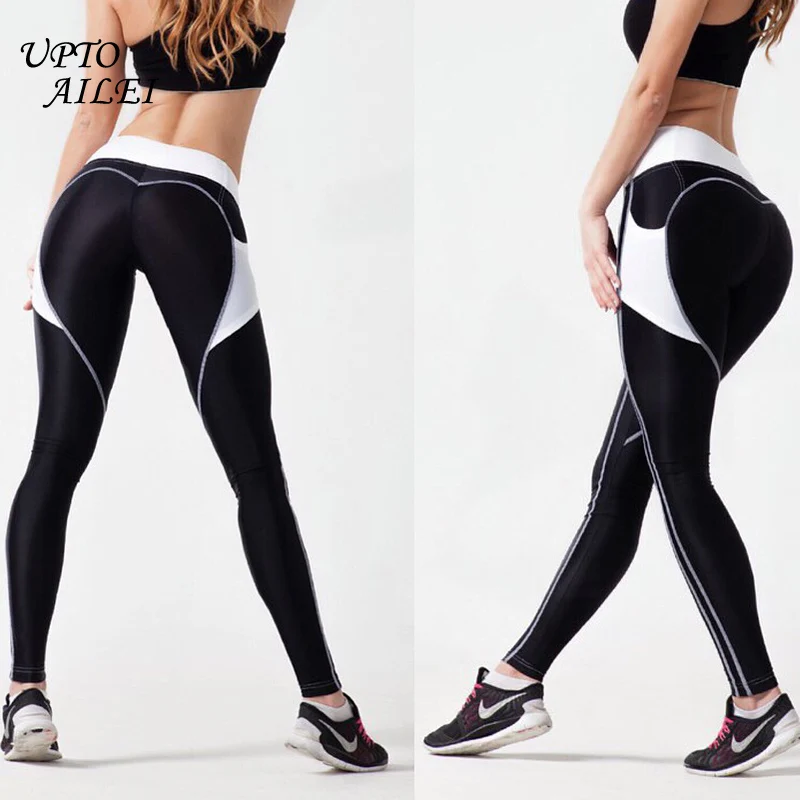 Exercise Clothing For Women Patchwork Black And White Push Up Sexy