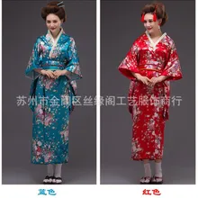 Традиционное японское платье в стиле вишни юката, женское шелковое кимоно в винтажном стиле, платье юката, кимоно, платье