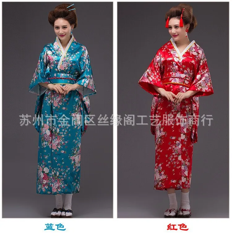 free shipping Japanese traditional Cherry blossom style Yukata dress