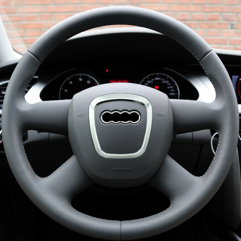 

Modified chrome sticker steering wheel trim decorative emblem frame sticker sequins sticker accessories for Audi A4 A5 A6 Q5 Q7