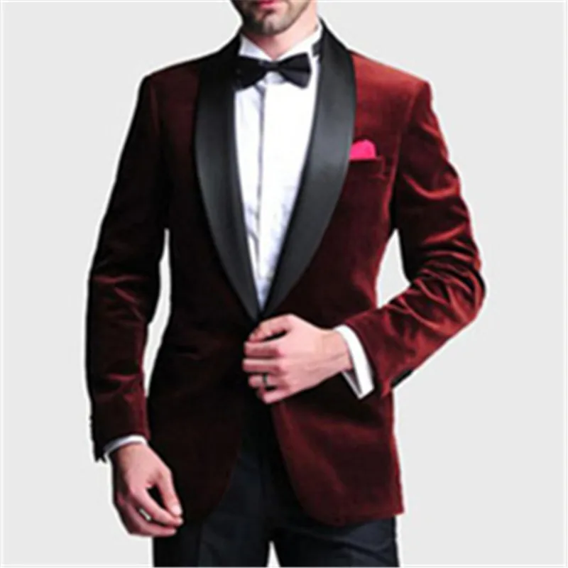 Black Men's Red Check Suit Casual Business Formal Blazer Tuxedo Tailored Fit 2Pc 