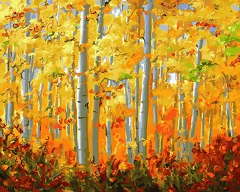 

Unframe diy picture oil painting by numbers paint by number for home decor canvas painting 5065cm birch forest