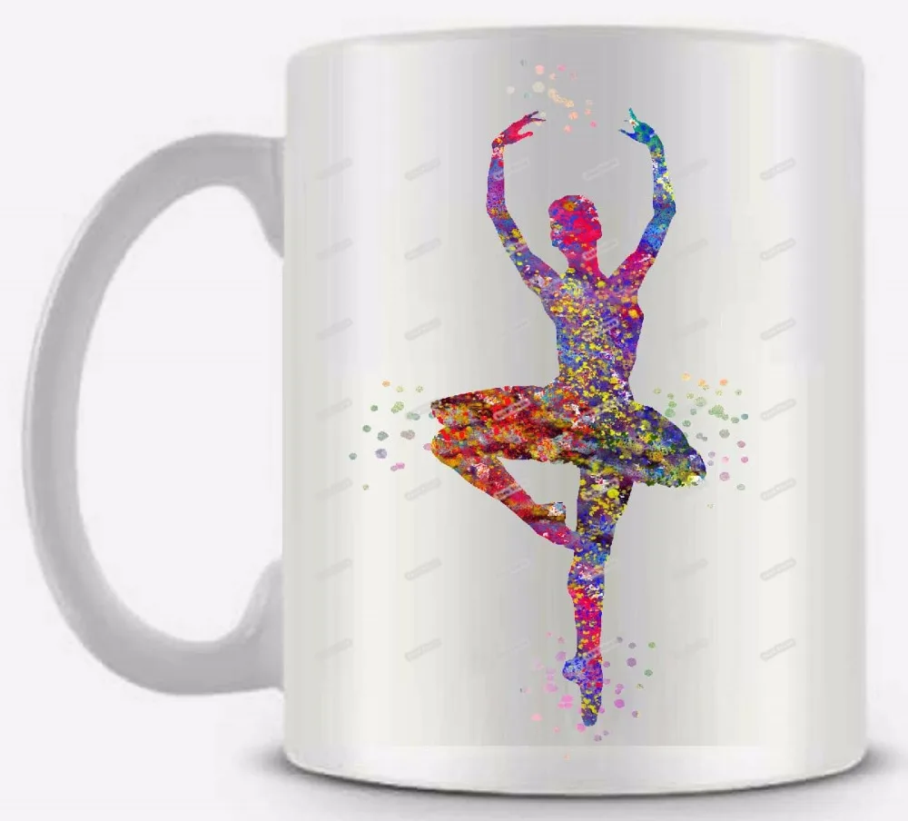 

Ballerina Ceramic white coffee tea milk mug cup funny novelty travel custom morphing mugs personalized gifts for him or her