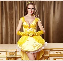 Reina de Halloween Traje de Cosplay Del Anime Del Traje de Princesa Uniforme Amarillo Niñas Vestido de traje de Cosplay