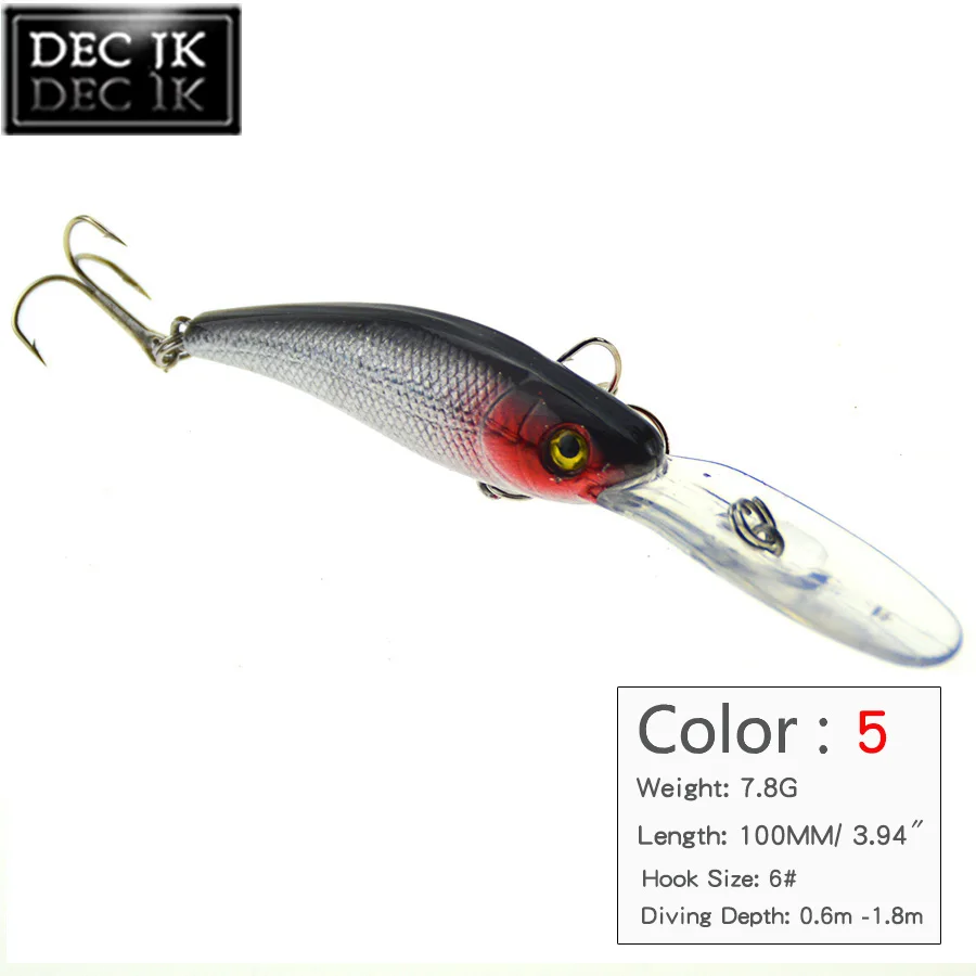 7PCS Floating Minnow Plastic Crankbait Sea Fishing Lure Crankbaits Wobblers Trolling Hook Tackle Saltwater Hard Artificial Bait (6)