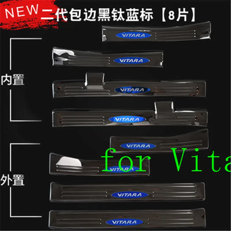 Car-styling-Internal-external-black-Scuff-Plate-Door-Sill-Door-Sill-For-Suzuki-Vitara-2015-2016