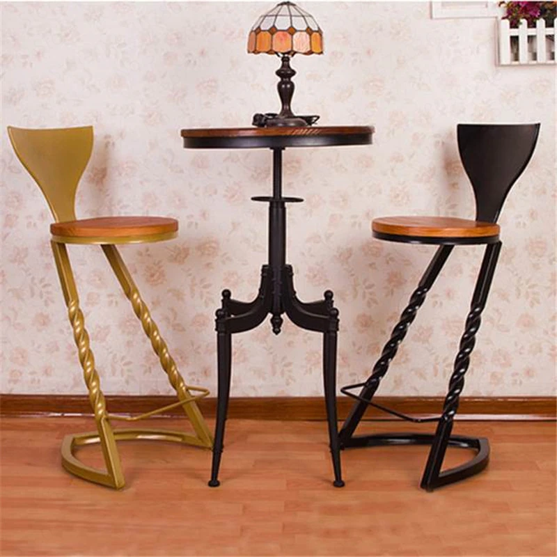 New Nordic Bar Stool Modern Minimalist Bar Stool Wrought Iron Front Desk High Stool Tea Shop Plug In Electric Wind Chair