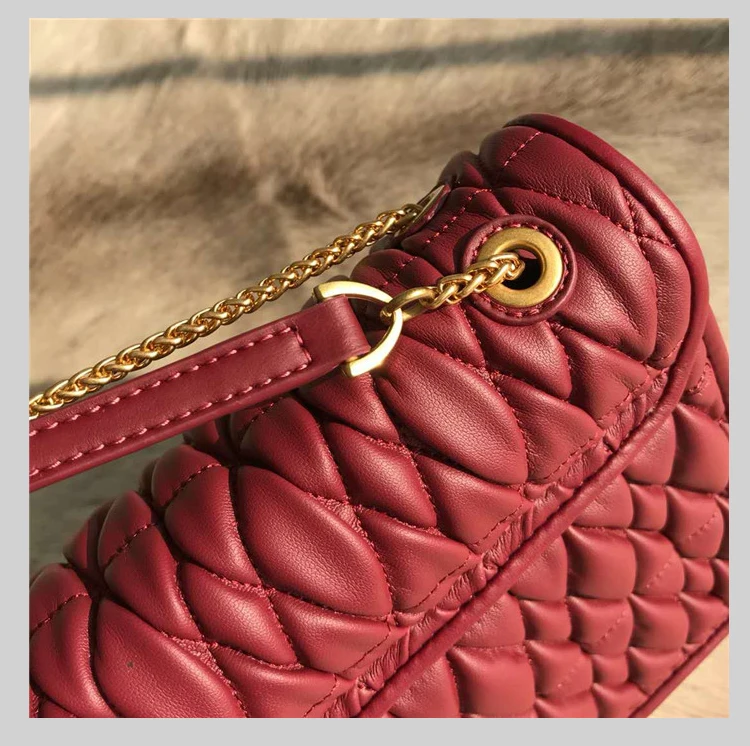 17 см дизайнерская женская сумка-мессенджер Lingge из настоящей овчины, действительно Известный дизайнерский мешок, роскошная брендовая сумка