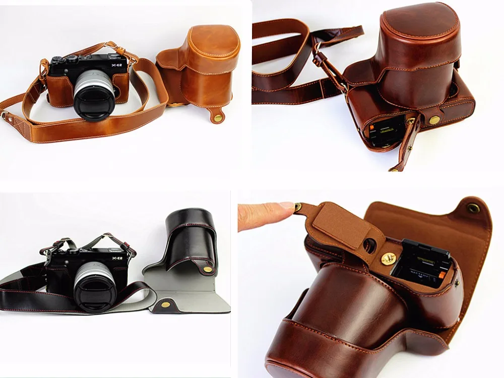 Deluxe Edition PU Leather Camera Case Bag For Fuji Fujifilm XE 1 X E1 XE1 X E2s XE2 18 55mm With