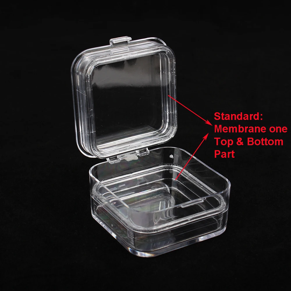 

10pcs a Pack Transparent Plastic Dental Crown Box Clear Dental Membrane Box Tooth Organizer