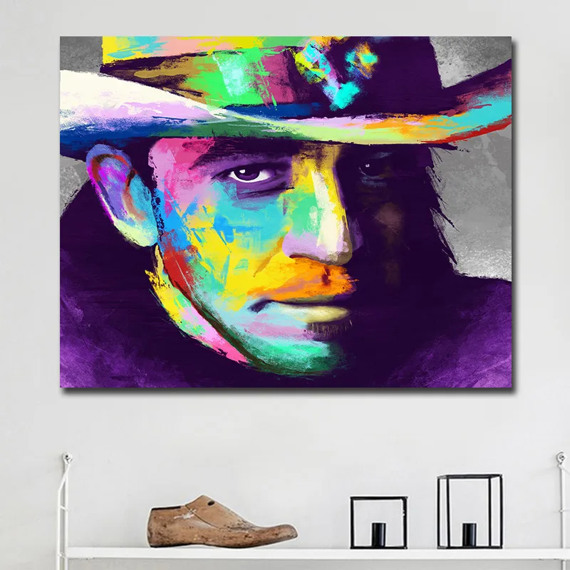 

Wall Art Canvas Paintings One Panel Colorful Knife Portrait Painting Printed Canvas Poster Prints Home Decor Living Room Unframe