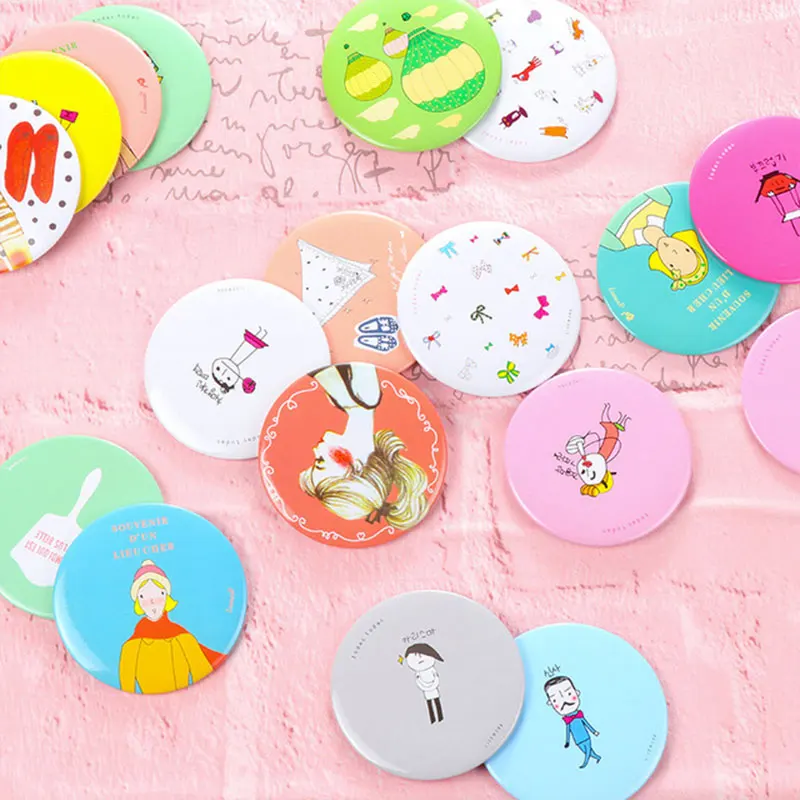 

1pc 7cm Mini Makeup Mirrors Portable Pocket Mirror Normal Cosmetic Compact Mirrors for Woman Lady Dropshipping DA