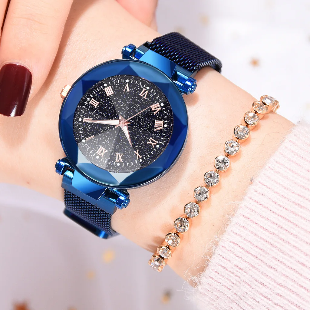 

Wepbel Hot Sale Star Night Watch Magnetic Strap Quartz Analog Fashion Casual Wristwatch