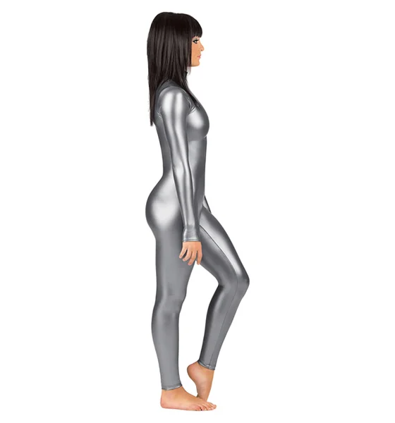 Adult Long Sleeve Catsuit Shiny Metallic Unitard Women's Lycra Spandex Gymnastics Dance Bodysuit One Piece Unitard Free shipping