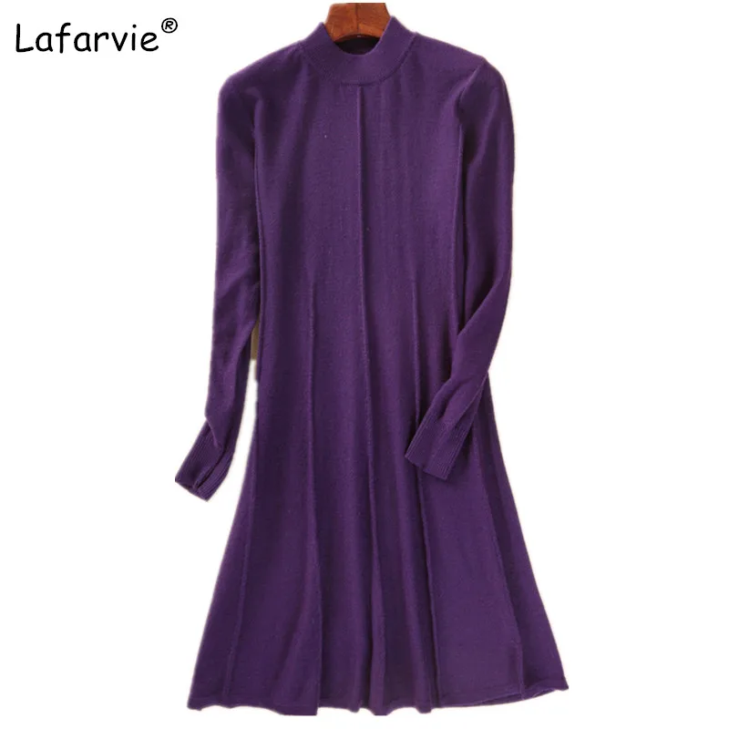 Lafarvie Autumn O-neck Knitted Sweater Women Long Style Pullover Female Solid Color Casual Soft Knitting Cashmere Sweater 5Color Lafarvie Autumn O-neck Knitted Sweater Women Long Style Pullover Female Solid Color Casual Soft Knitting Cashmere Sweater 5Color