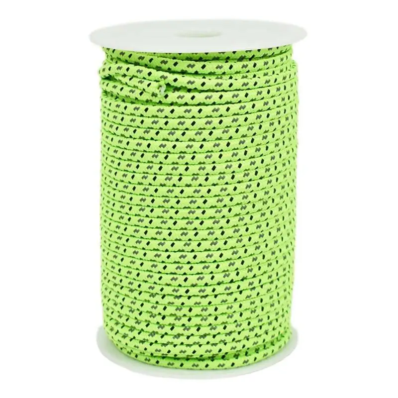 Koop Outdoor 50 m Reflecterende Bergbeklimmen Paracord Gebundeld Tent Paraplu Touw Dia 4mm Camping Apparatuur Emergency Survival Tool