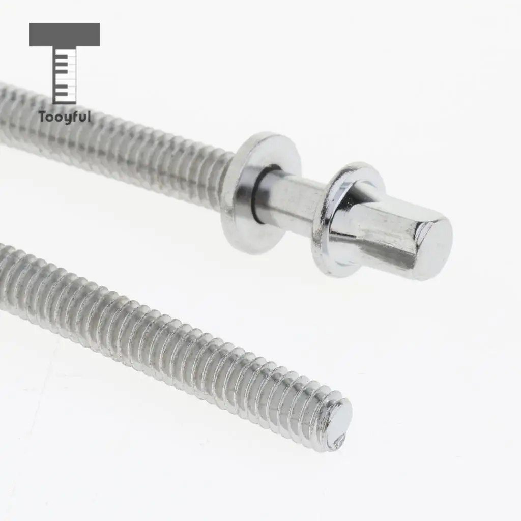 2pcs Stainless Steel Drum Tension Rods with Drum Screws Tension Screws for Drum Parts
