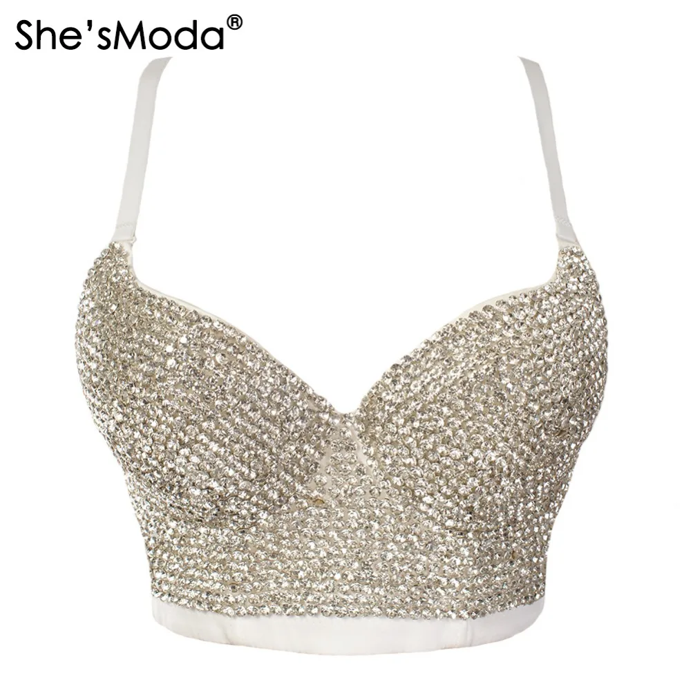 She'sModa ручной работы жемчуг Bralet Корсеты короткие женские бюстье бюстгальтер укороченный Топ Свадебные Bralette жилет плюс размер